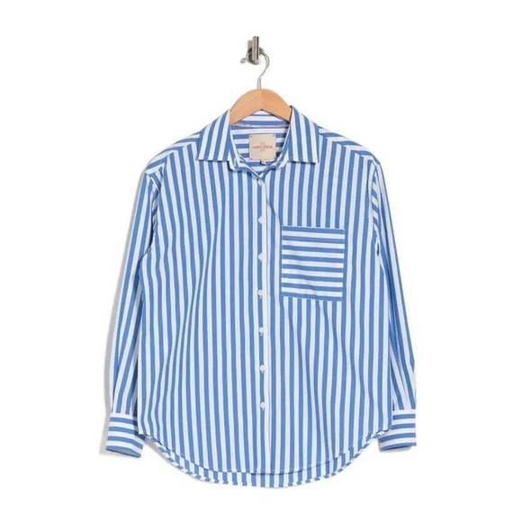 S Small Nautical Bethany Short Stripe Shirt CASA CABANA - Picture 2 of 13